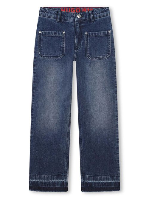 Cotton straight-leg jeans - Blue