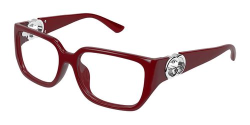 Gucci GG1694OA Asian Fit 003 Women's Eyeglasses Burgundy Size 55 - Blue Light Block Available