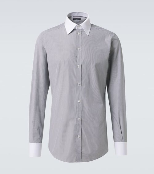 Striped cotton poplin shirt