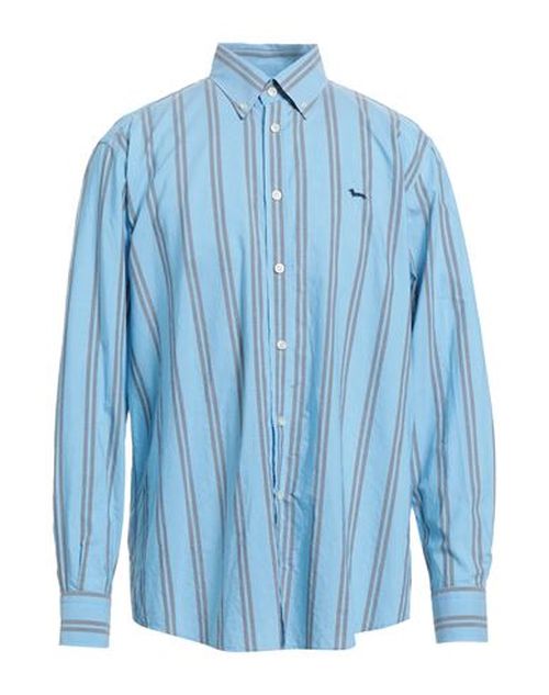 Man Shirt Azure Size L Cotton, Lyocell