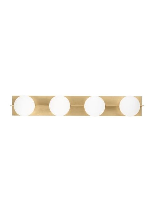 Natural Brass Four Light Bath Vanity from the Orbel Collection