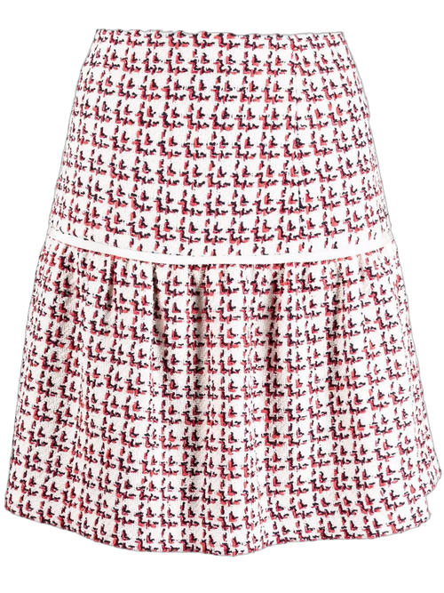 Textured A-Line Skirt — Red