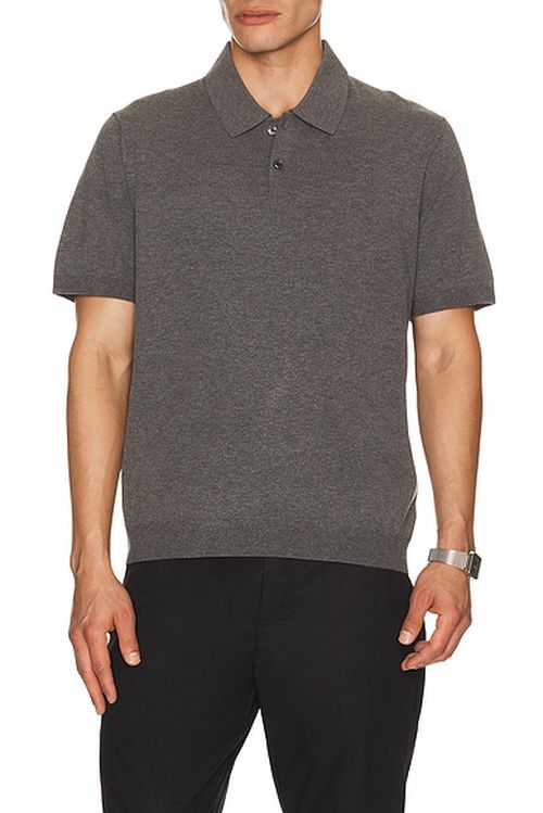 Theory Light Bulen Soris Polo in Medium Grey - Charcoal. L also in S, M, XL/1X, XXL/2X