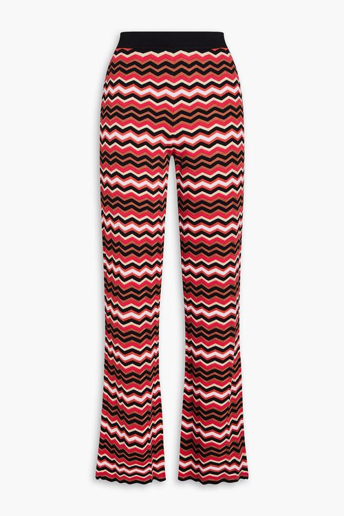 Crochet-knit cotton-blend flared pants