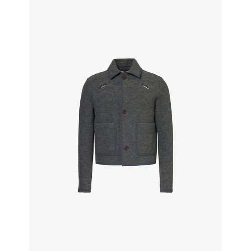 Mens Dove Point-collar Regular-fit Wool Jacket