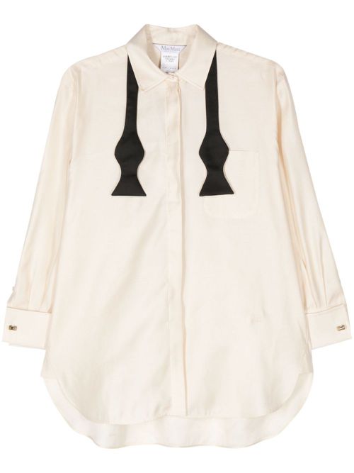 Marea detachable-bow-tie shirt - Neutrals