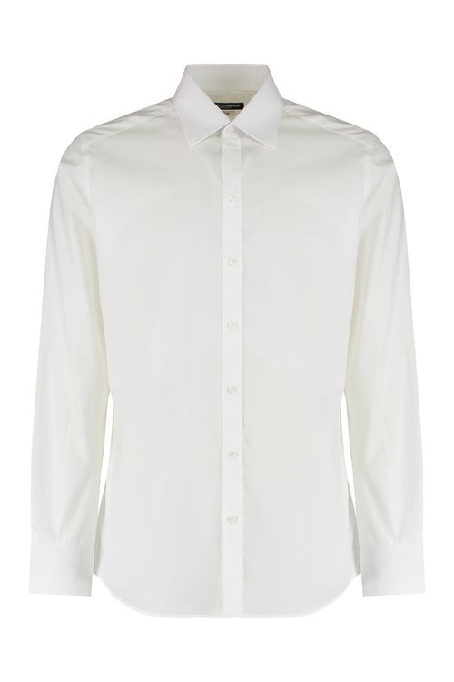 100% Cotton Crewneck Shirt with Rounded Hem