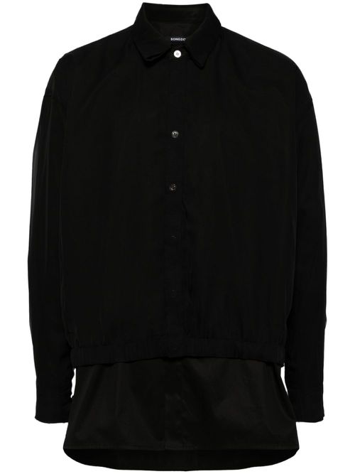 Layered cotton shirt - Black