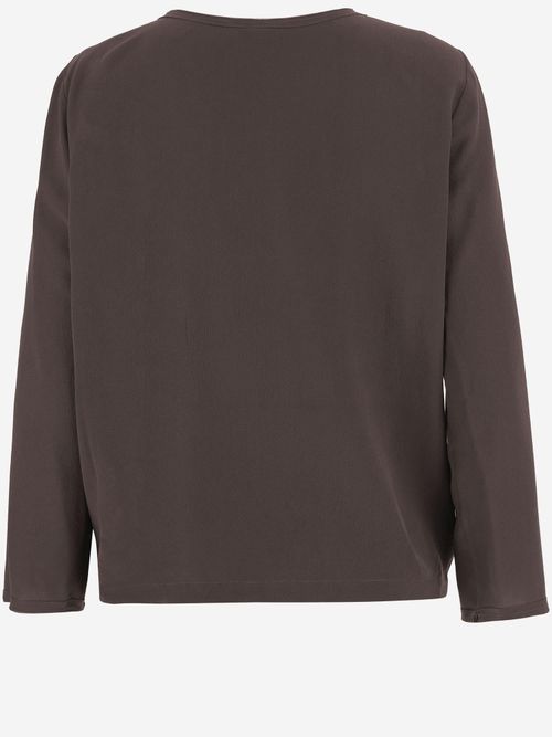 Silk Knit Sweater — Brown