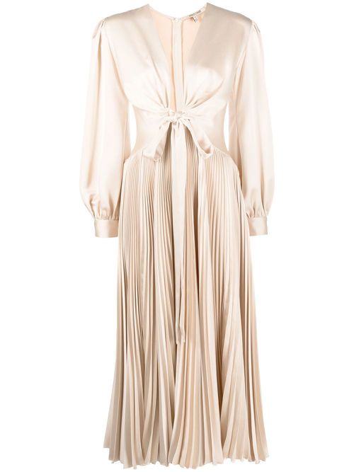 Long-sleeve midi dress - Neutrals