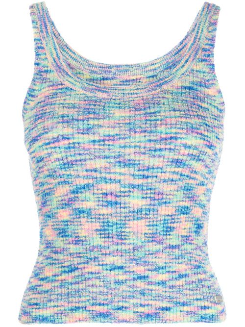 Mélange-effect ribbed tank top - Multicolour
