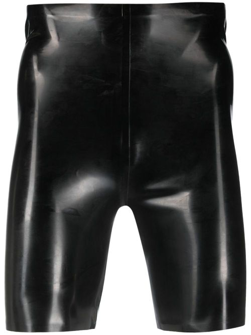 High-shine latex shorts - Black