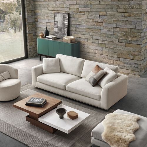 Performance Fabric Sofa with Removable Covers - White