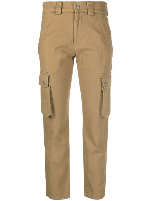 Low-rise cropped cargo pants - Brown