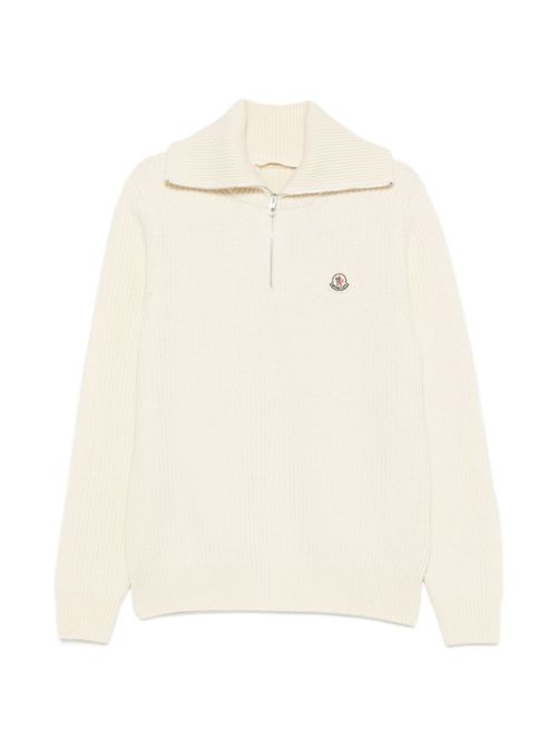 Off White Half Zip Logo Sweater