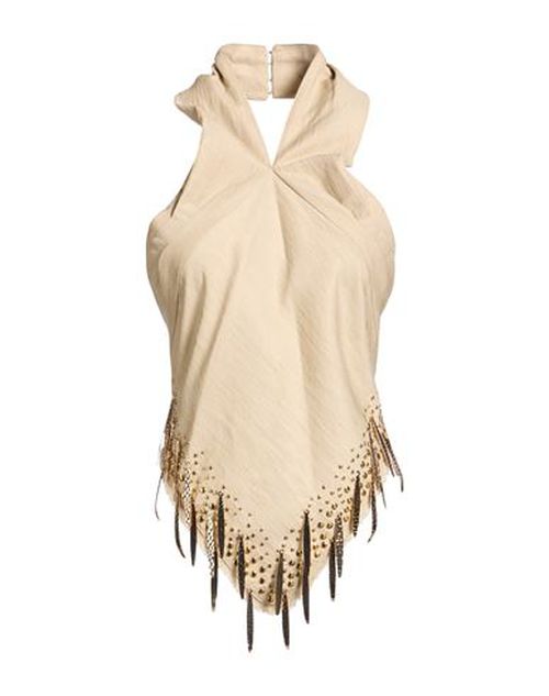 Woman Top Beige Size 14 Cotton, Viscose, Polyamide, Polyester