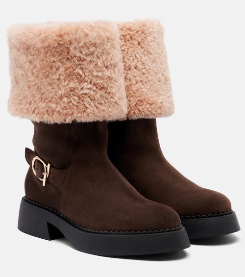 Zaki shearling-lined suede knee-high boots