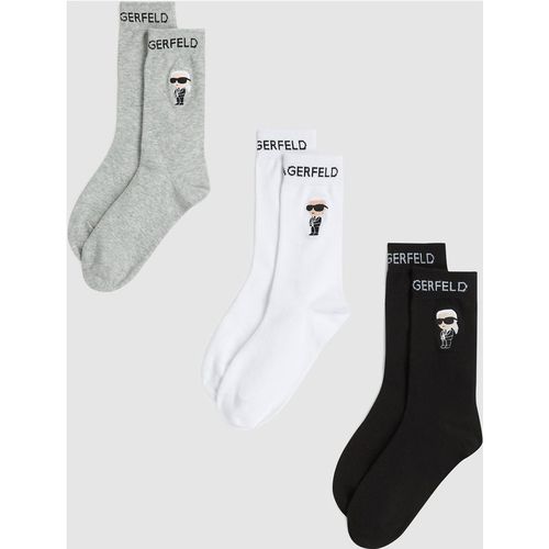 Karl Lagerfeld - Ikon-socken – -pack, Damen, Schwarz/weiss/grau, Größe