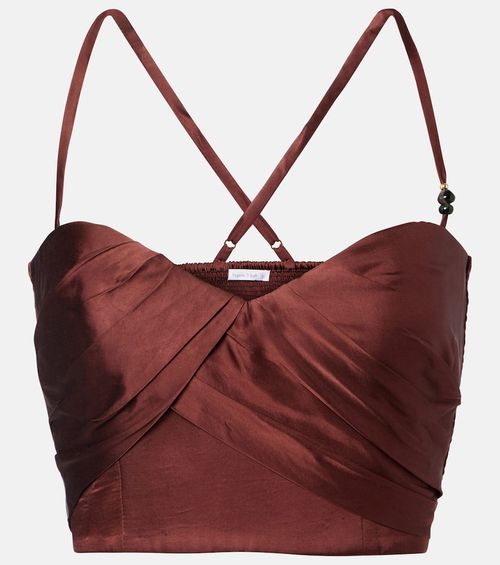 Palmire satin crop top