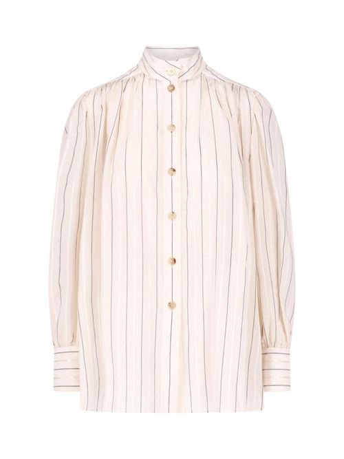 Chloé Silk-Cotton Blend Button-Down Shirt with Buffalo Horn Buttons