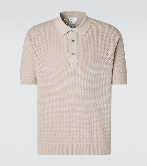 Knitted cotton polo shirt