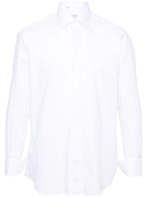 Pointed-collar twill shirt - White