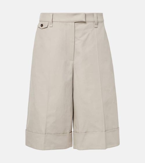 Cotton and linen Bermuda shorts