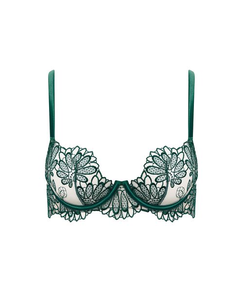 Bluebella Amaris Sheer Floral Bra Green