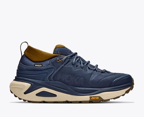 HOKA Men's Kaha 3 Low GTX Shoes in Varsity Navy/Barley Flour