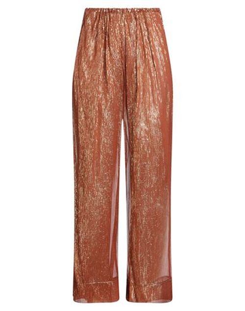 Forte_forte Woman Pants Brown Size 0 Silk, Metallic Polyester