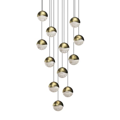 Brass Finish LED Pendant from the Grapes Collection