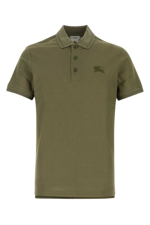 Logo-Embroidered Piquet Cotton Polo Shirt — Olive