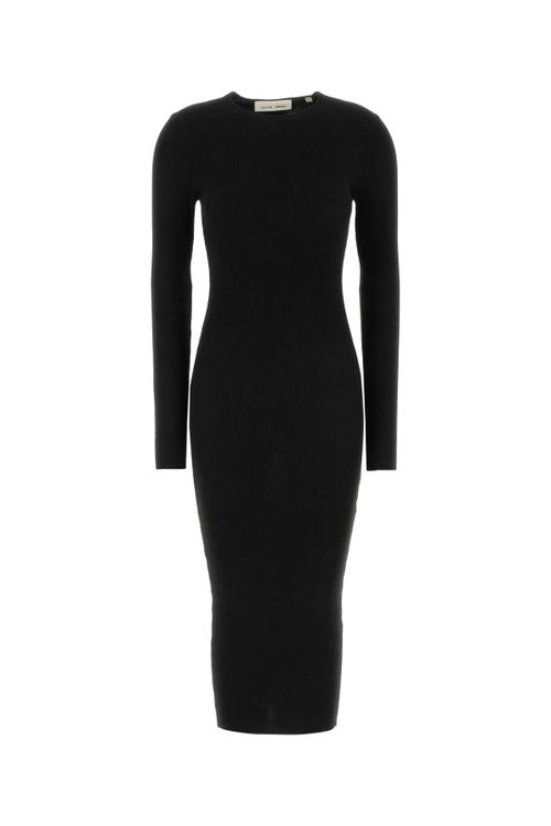 Black Polyester Blend Dress Vintageblack Exterior: Nylon Abiti - Women