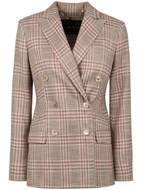Prince of Wales checkered blazer - Neutrals