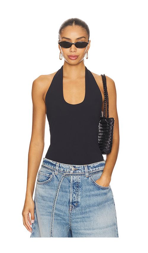 EAVES Simeon Halter Top in Black
