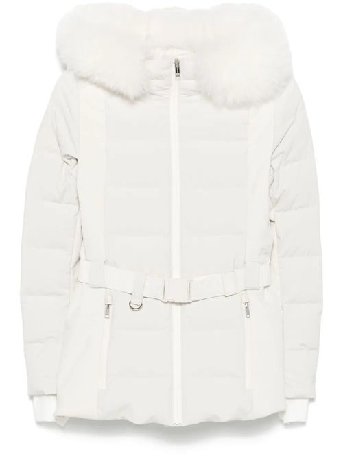 Belted Ski Down Jacket — White