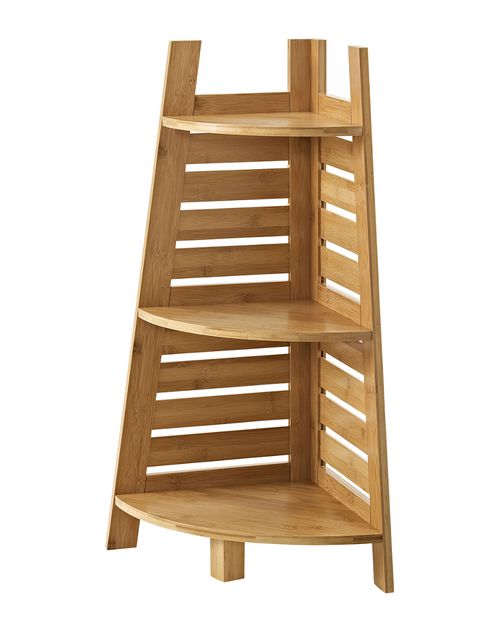 Linon Bracken Bamboo Corner Shelf