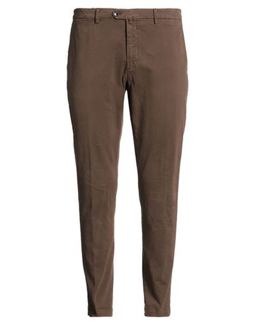 Man Pants Dark brown Size 44 Cotton, Elastane