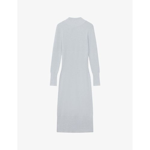 Womens Grey Mara Ribbed Stretch-knit Midi Dress