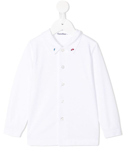 Embroidered-collar shirt - White