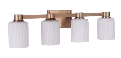 Bretton 4-Light Bathroom Vanity Light in Satin Bra