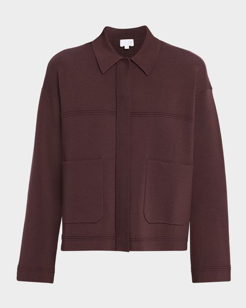 Fine Knit Wool-Blend Short Jacket