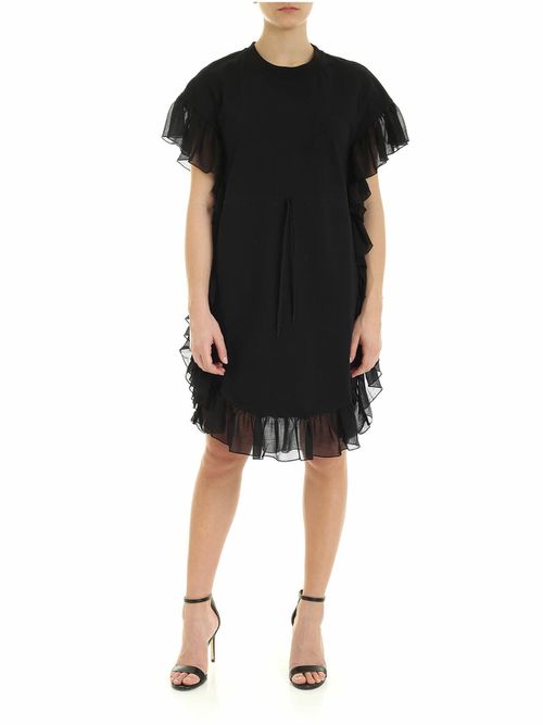 Ruffled dress in black