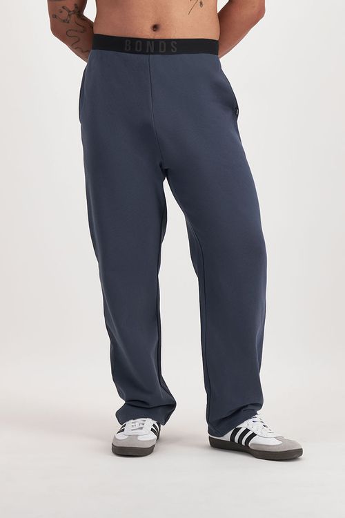 Sweats Cotton Logo Straight Leg Trackie in Moon Eclipse