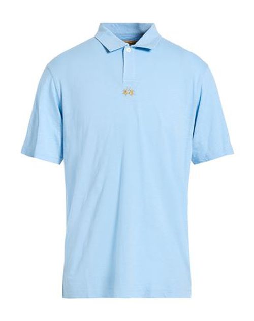 Man Polo shirt Sky blue Size M Cotton
