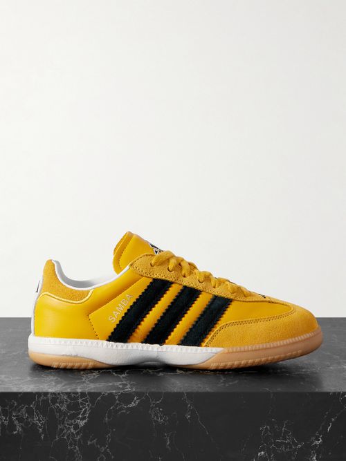 Samba Mn Suede-trimmed Leather Sneakers - Yellow