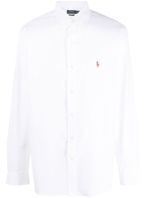 Pony-motif cotton shirt - White