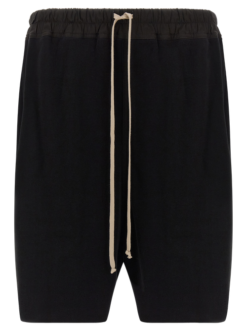 Low-Crotch Cotton Bermuda Shorts — Black