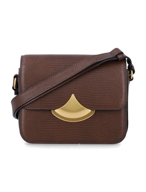 Sleek Structured Mini Lizard-Embossed Cow Leather Box Handbag