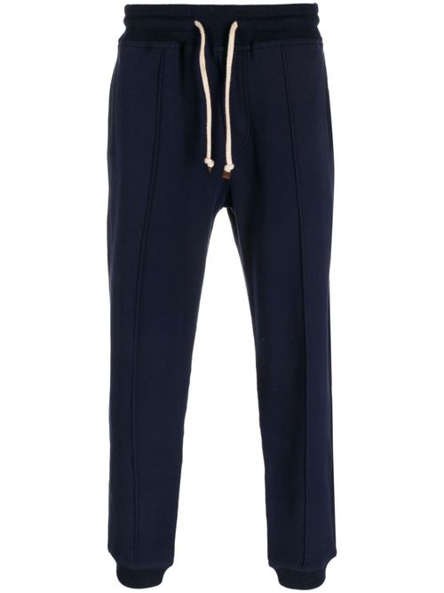 Drawstring cotton track pants - Blue